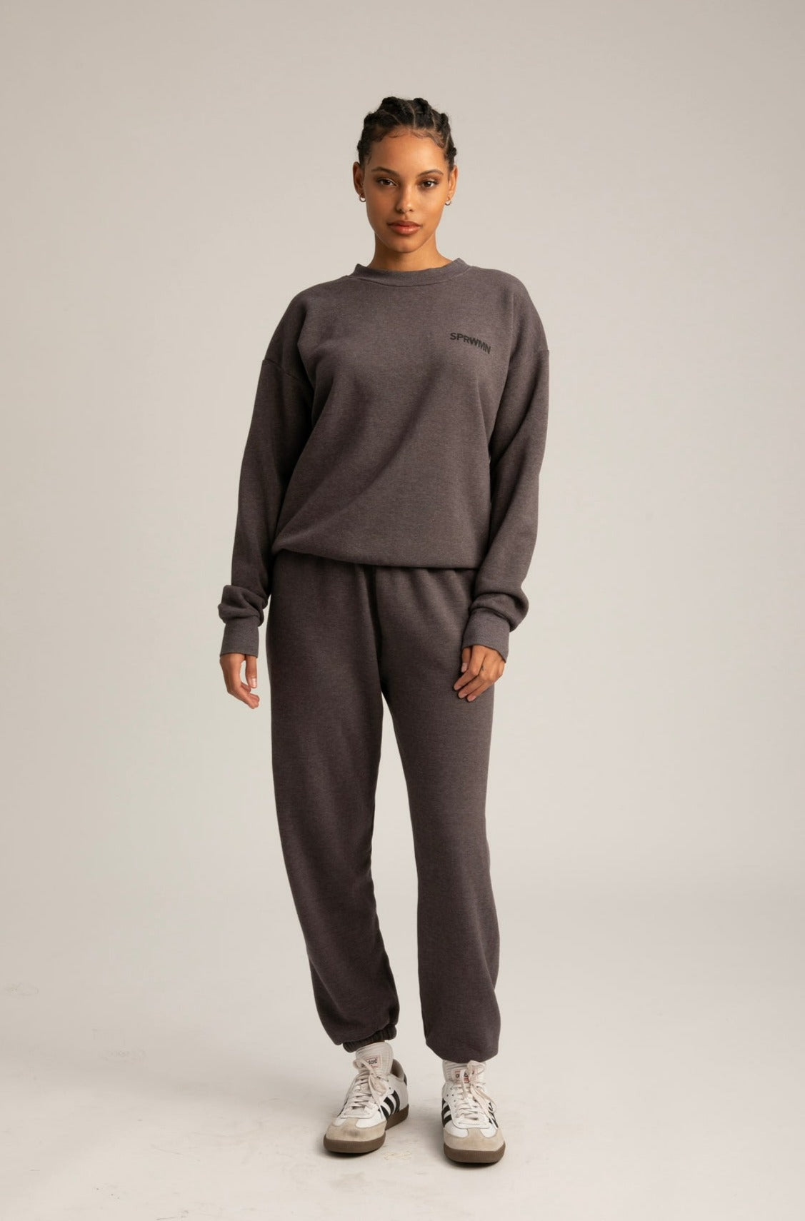 Charcoal Fleece Tiny Logo Sweatshirt