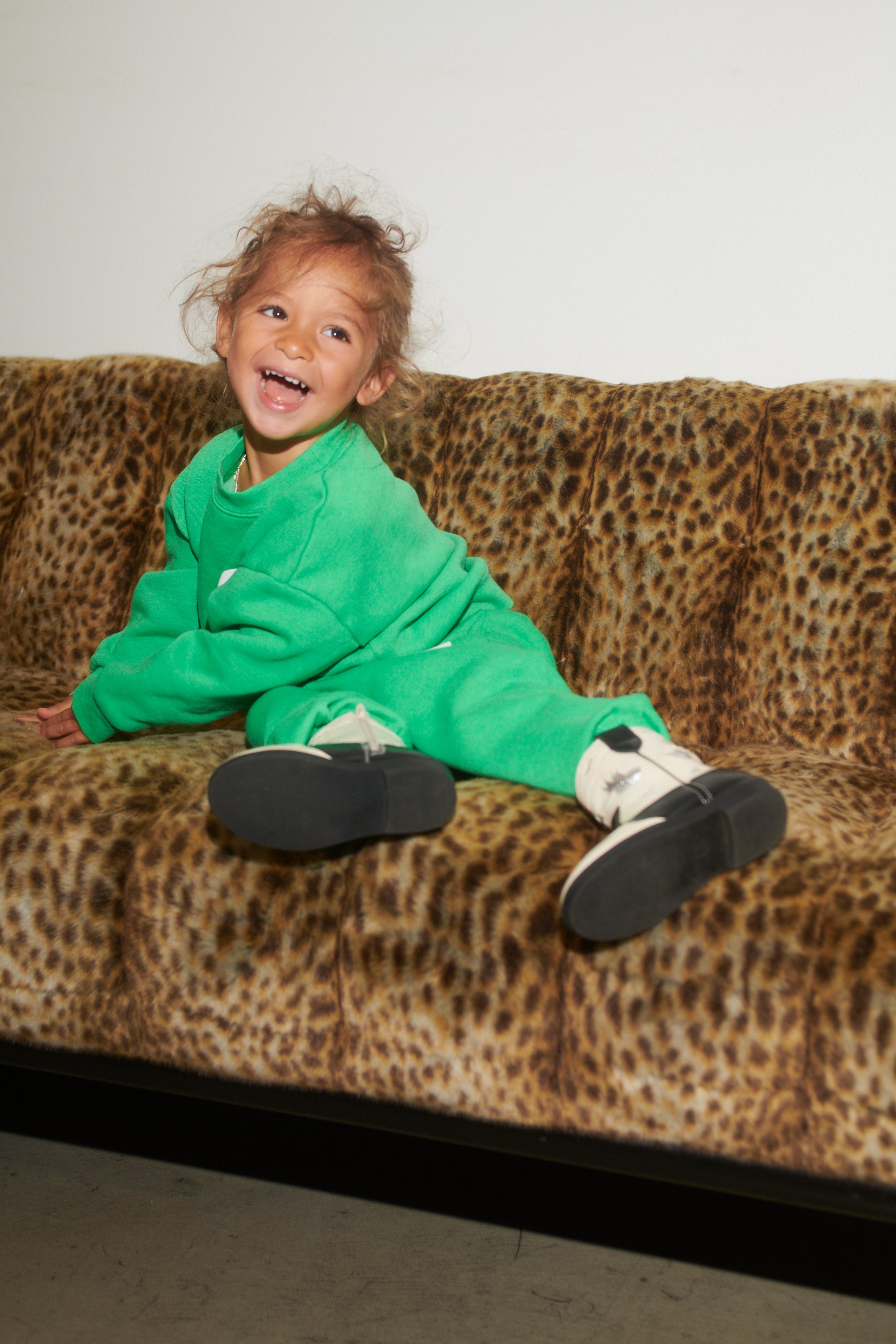 Kids Bright Green Heart Sweatshirt