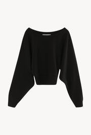Black Cropped Dolman Sweatshirt