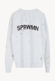Paint Splatter Cotton Logo Sweatshirt