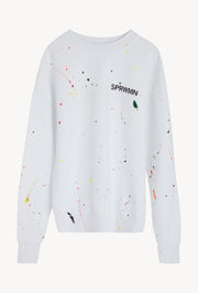 Paint Splatter Cotton Logo Sweatshirt