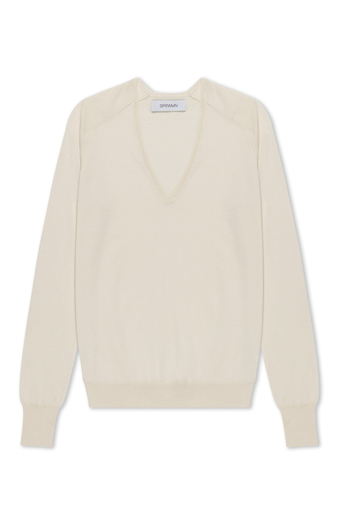 Chalk Cashmere V-Neck Sweater