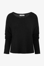 Cotton Bouclé Off Shoulder Sweater
