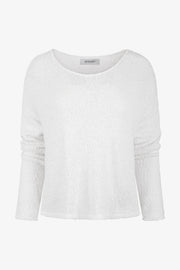 Cotton Bouclé Off Shoulder Sweater