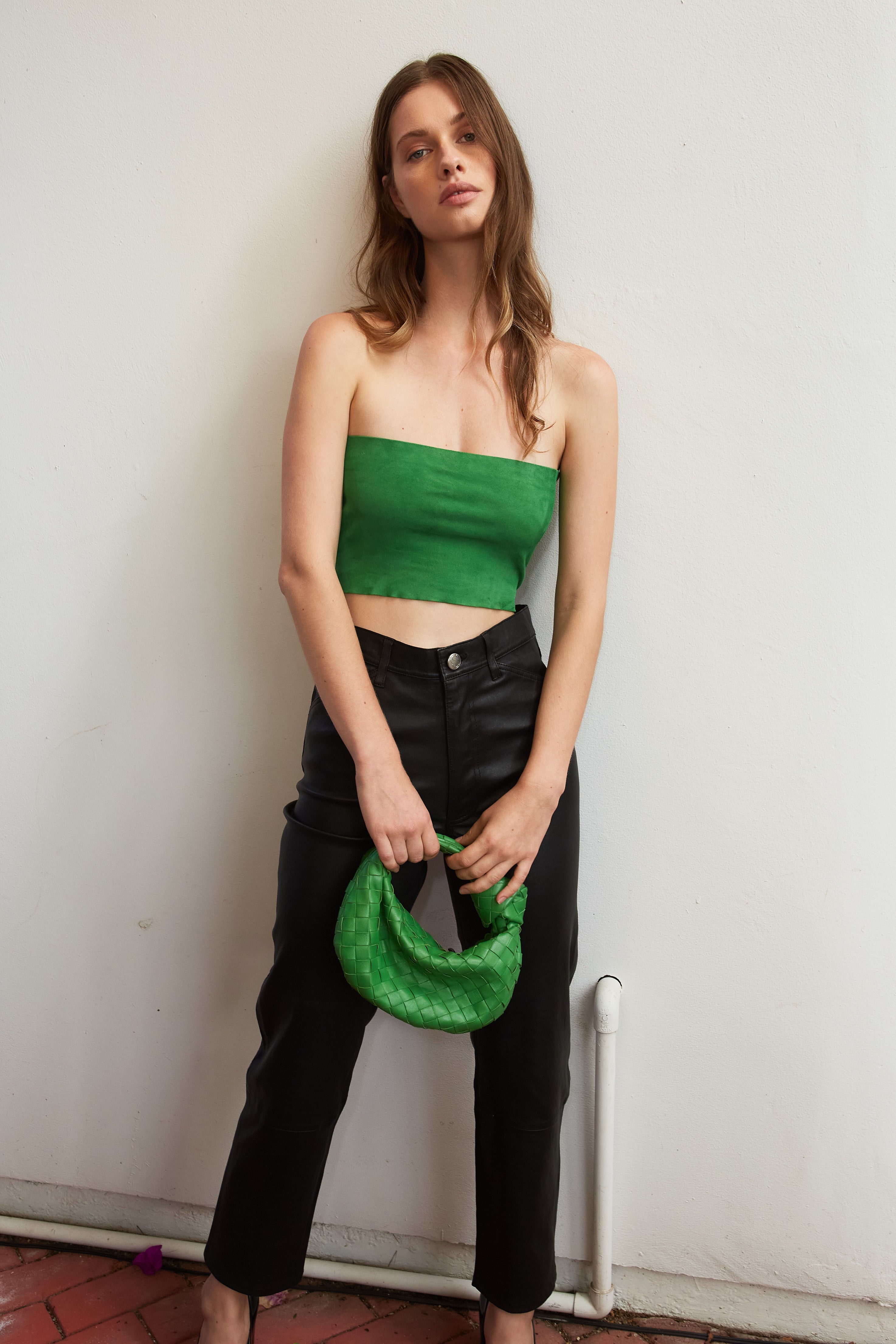 Kelly Green Suede Micro Tube Top