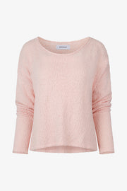 Cotton Bouclé Off Shoulder Sweater