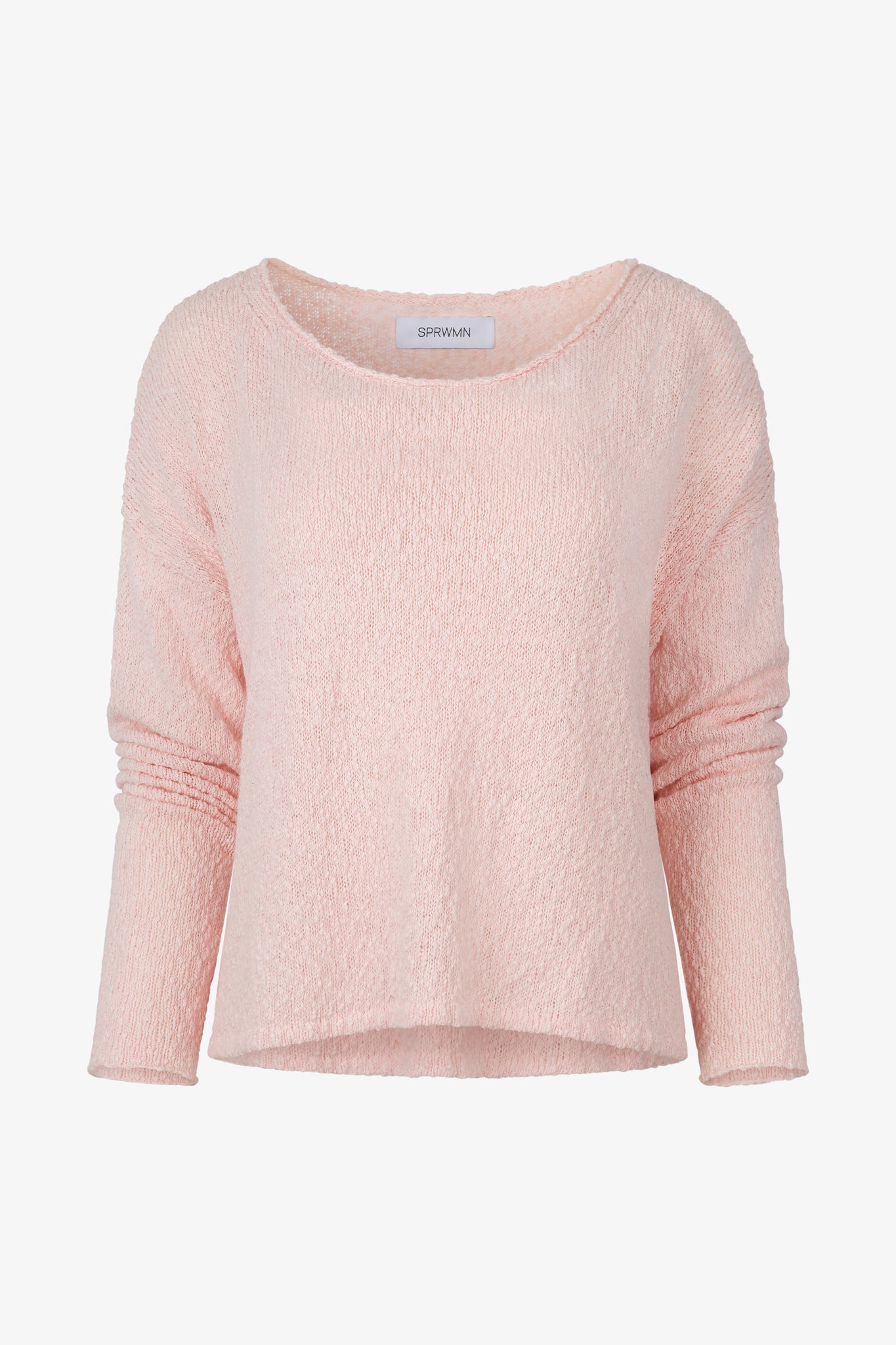Cotton Bouclé Off Shoulder Sweater