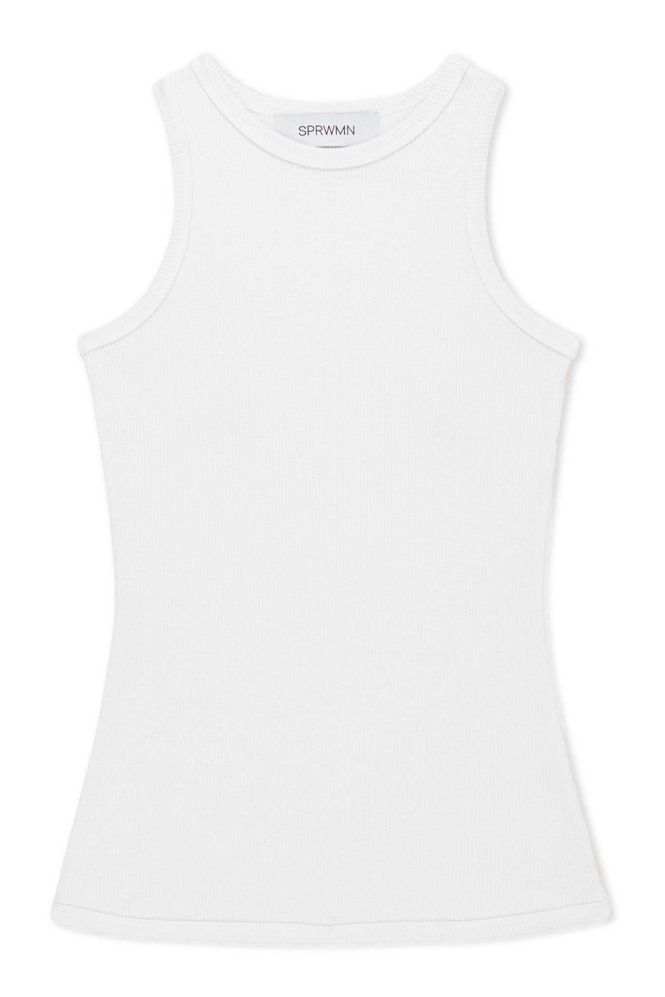 White Rib Racer Tank