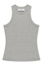 Heather Grey Rib High Neck Tank