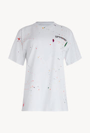 White Paint Splatter Logo Tee