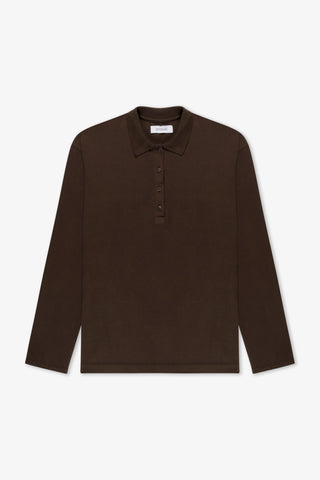 Brown cotton polo tee
