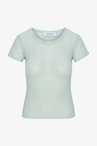 Ice blue tissue cashmere baby tee