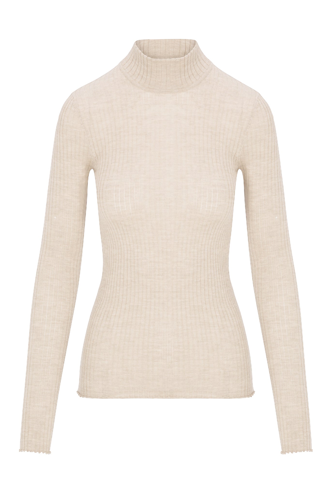 Chalk Cashmere Mock Neck