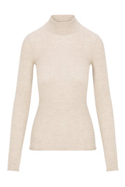 Chalk Cashmere Mock Neck