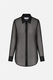 Black Silk Organza Oversized Shirt