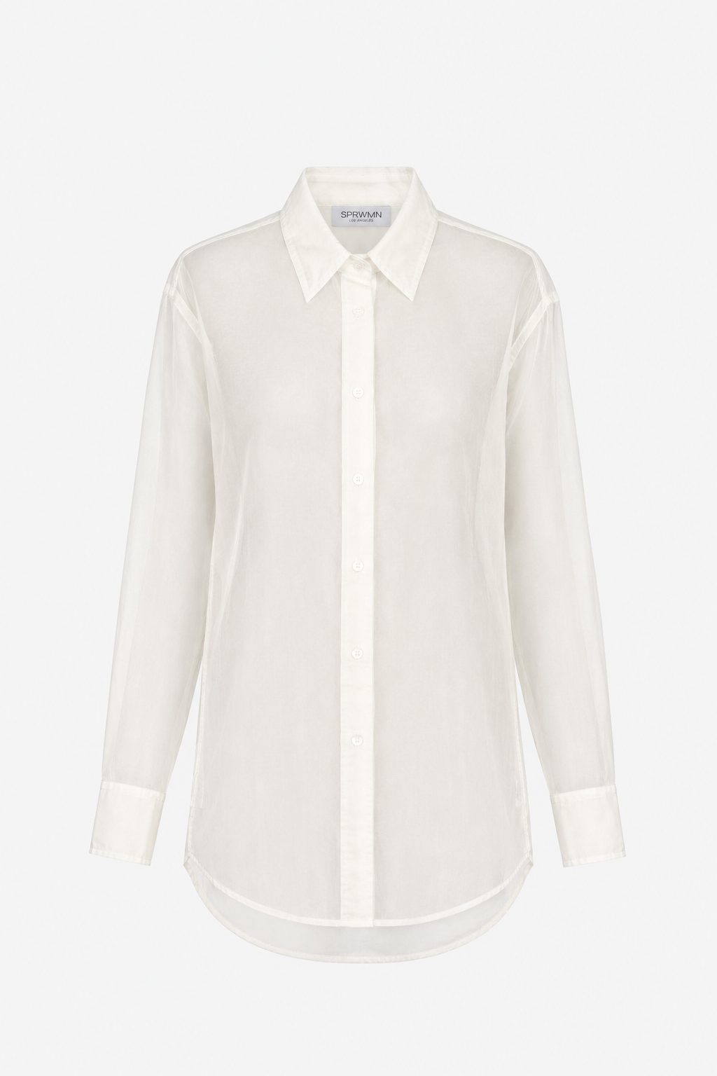 White Silk Organza Oversized Shirt