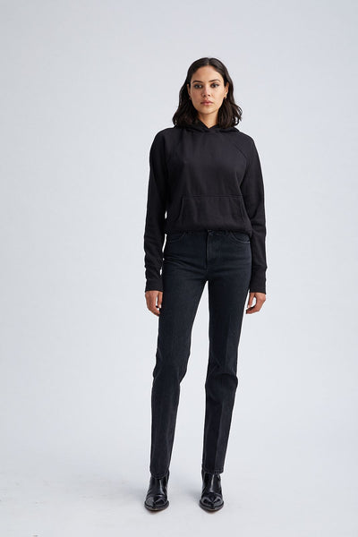 Black Shrunken Hoodie