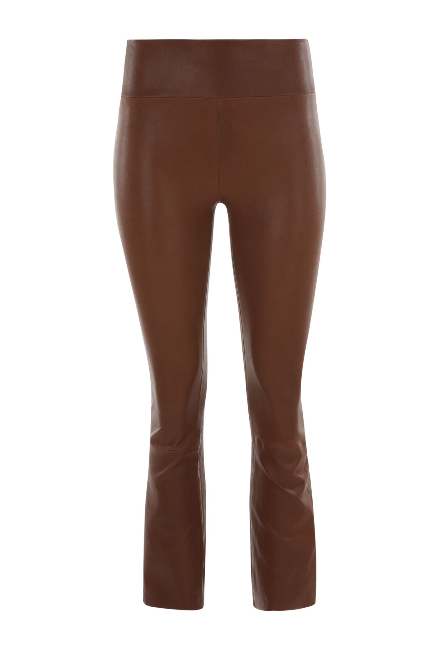 Whiskey Leather Crop Flare Legging