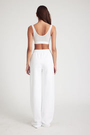White Cotton Baggy Sweatpants