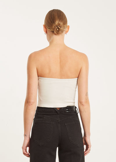 Chalk Leather Micro Tube Top