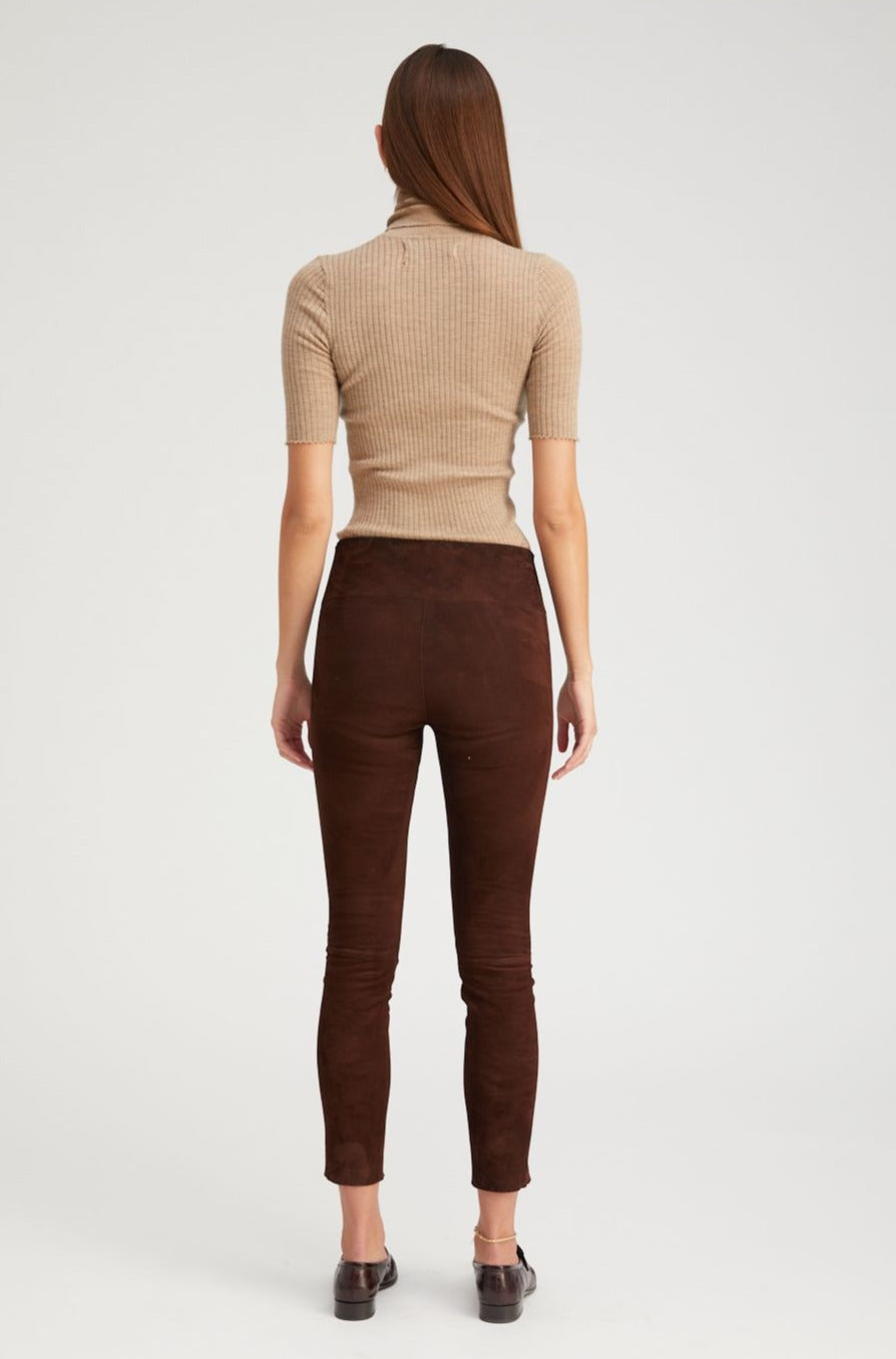 Mocha Suede Ankle Leggings