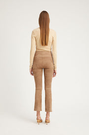 Mushroom Suede Ankle Flare Leggings