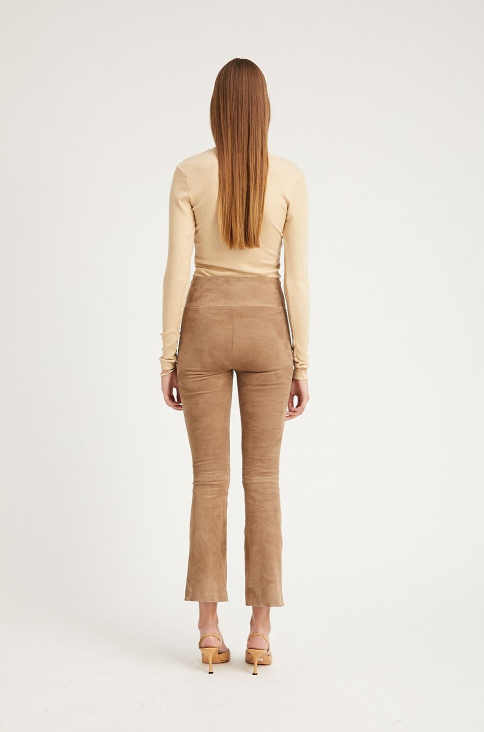 Mushroom Suede Ankle Flare Leggings