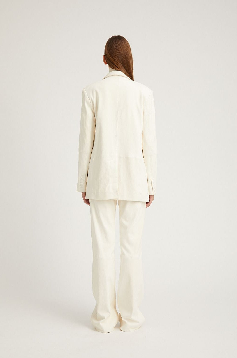 White suede blazer discount