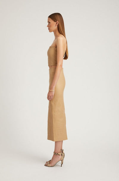 Sahara Embossed Leather Micro Tube Top
