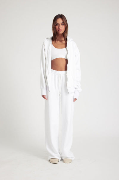 White Zip Up Hoodie