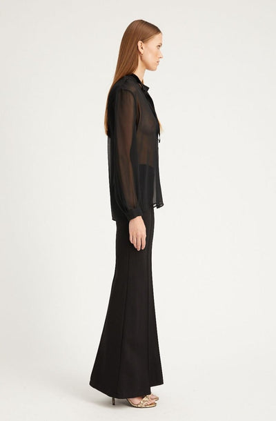 Black Casanova Ultra Flare Pintuck Pants