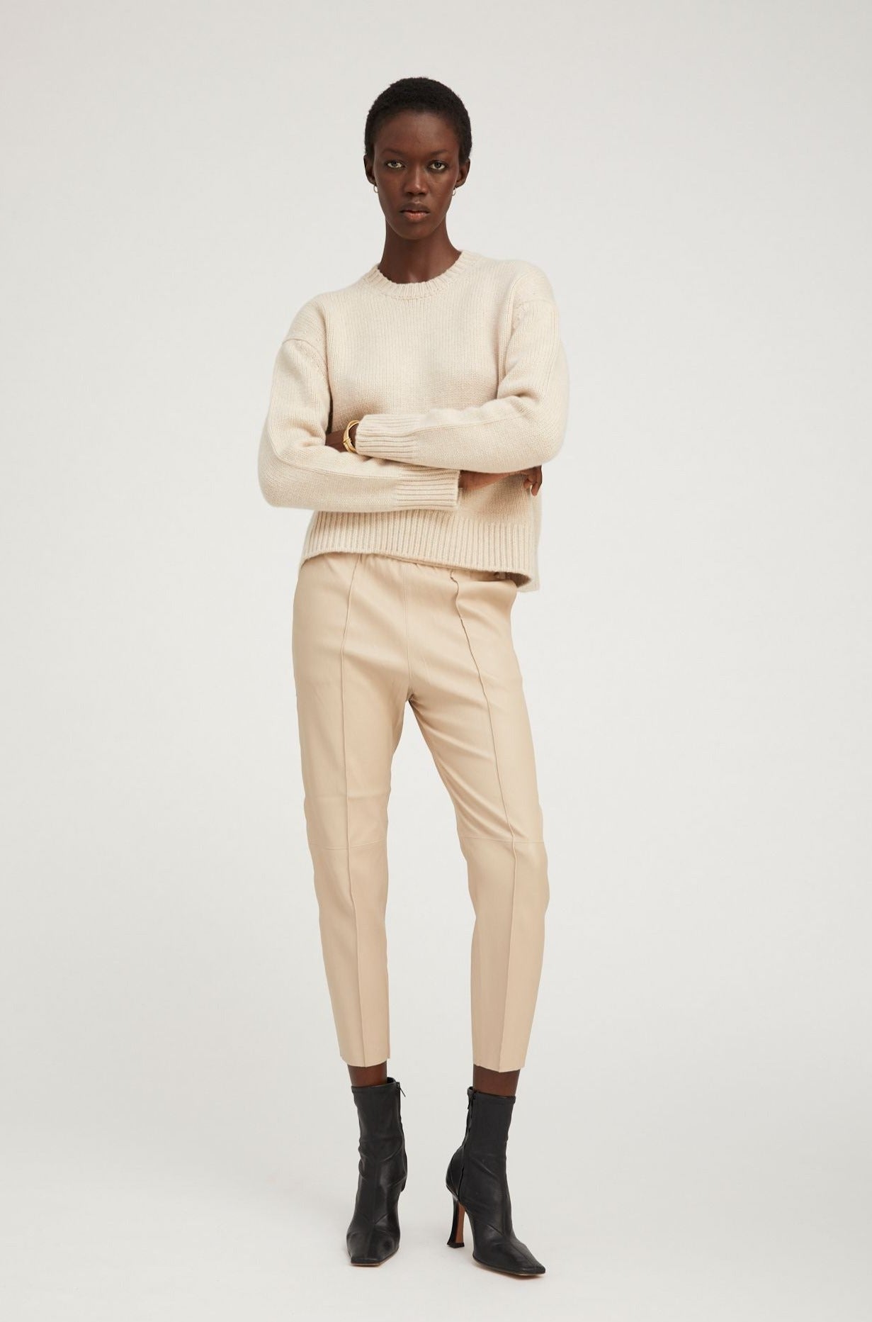 Latte Leather Joggers