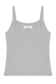 Heather Grey Rib V Neck Tank