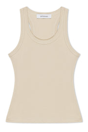 Pistachio Rib Fitted Scooped Tank