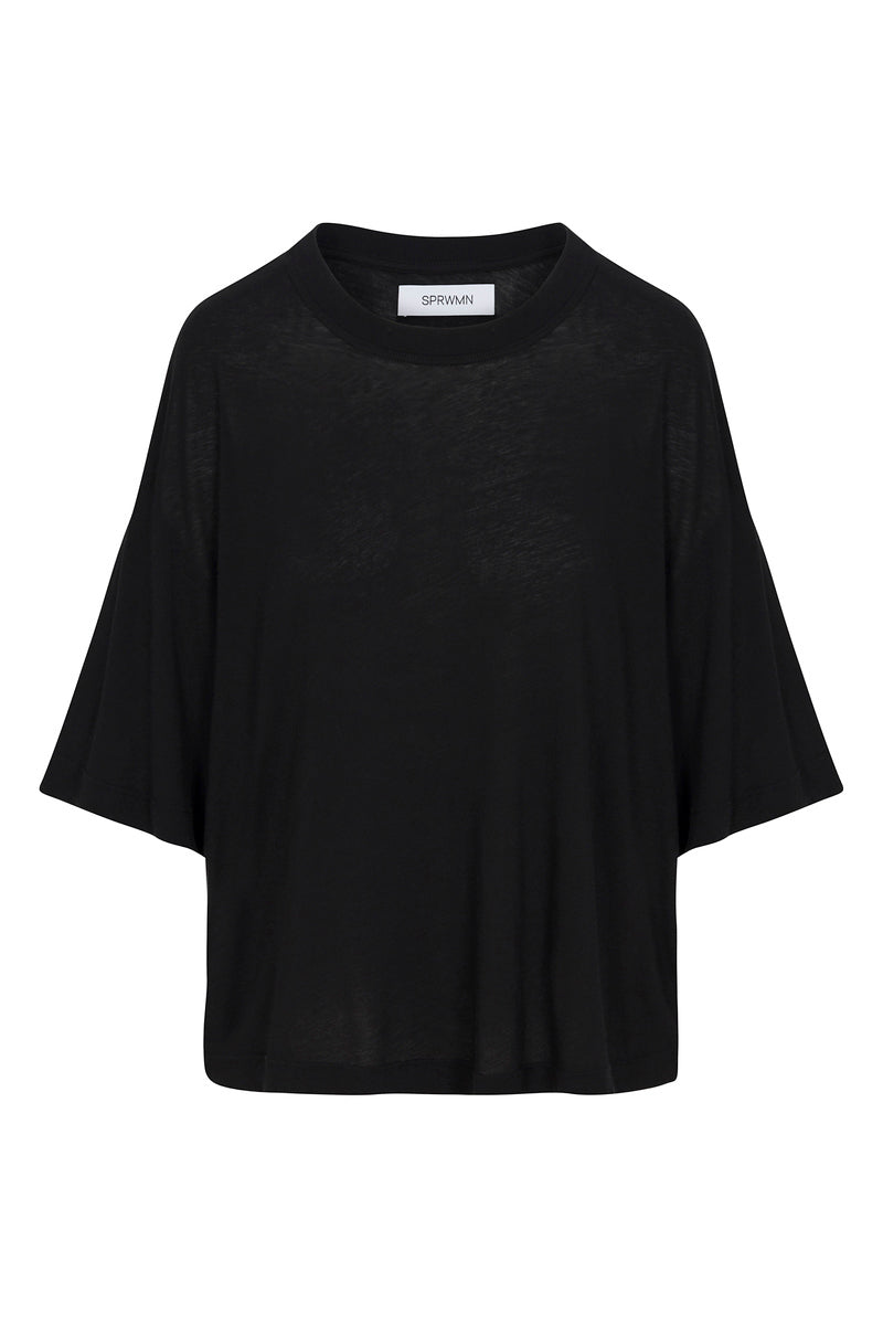 Black Boxy Tee