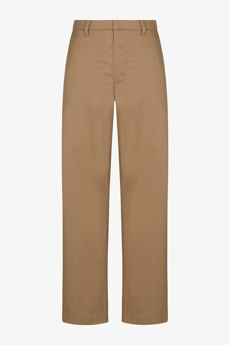 Straight Leg Khaki Trousers