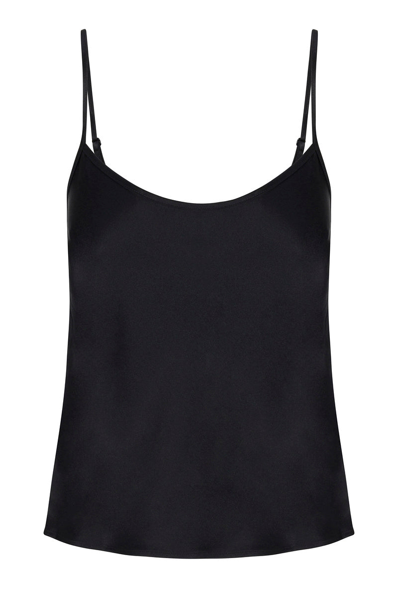 Black Silk Spaghetti Strap Cami
