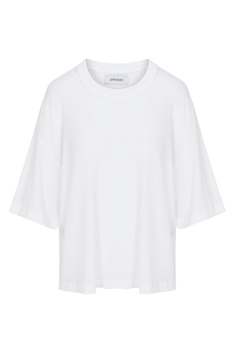 White Boxy Tee