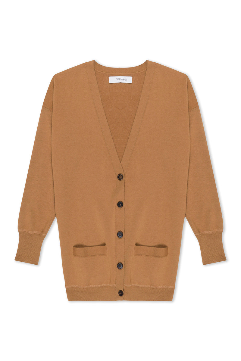 Praline Cashmere Boyfriend Cardigan