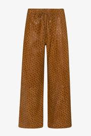 Suede Cropped Baggy Pants