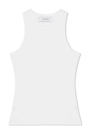 White Cotton Racer Tank