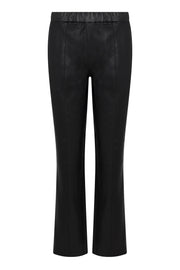 Black Leather Sophia Pintuck Joggers