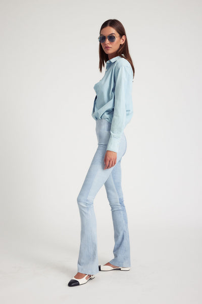 Sky Suede Micro Flare Pants
