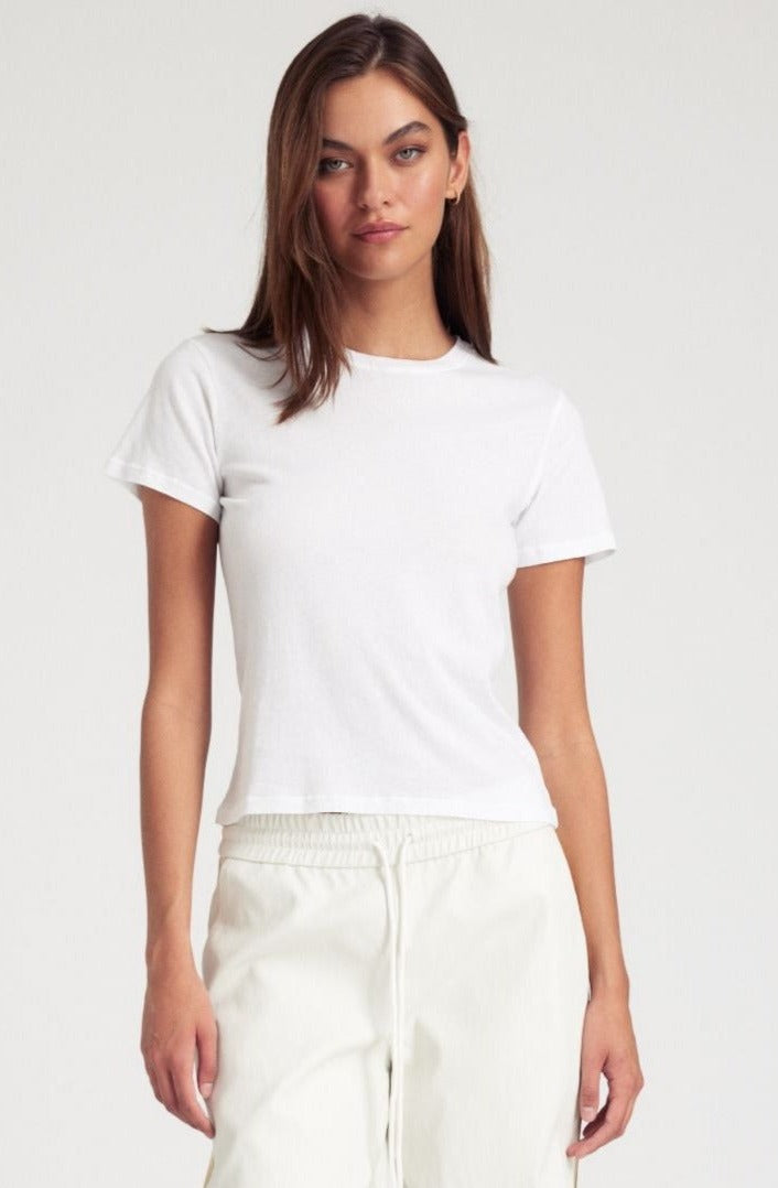 TOO MUCH (Women's Baby Tee - White)