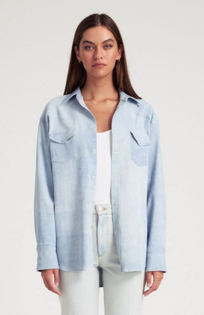 Sky Suede Western Button Down