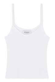 White Rib V-Neck Tank
