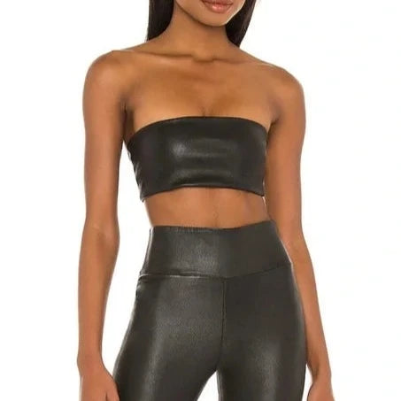 Black Leather Bandeau