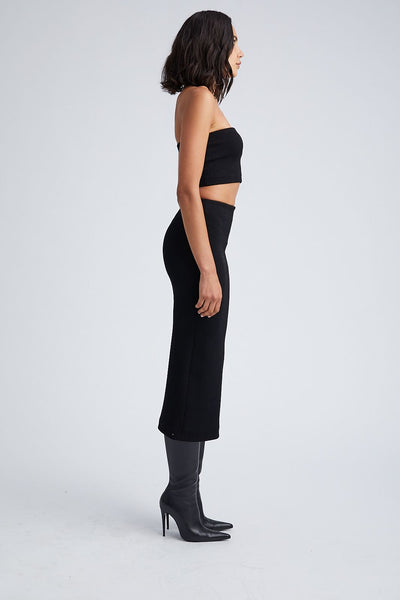 Black Stretch Jacquard Tube Skirt