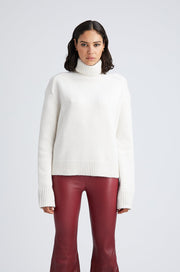 Chalk Heavy Cashmere Turtleneck Sweater