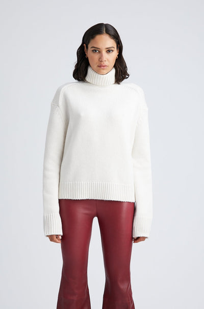 Chalk Heavy Cashmere Turtleneck Sweater